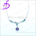Main stone amethyst opal necklace factory price in 925 silver